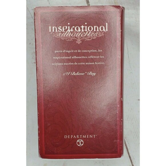 Rare Vintage Dept. 56 I Believe Boy White Porcelain Inspirational Silhouettes Co - Picture 4 of 12